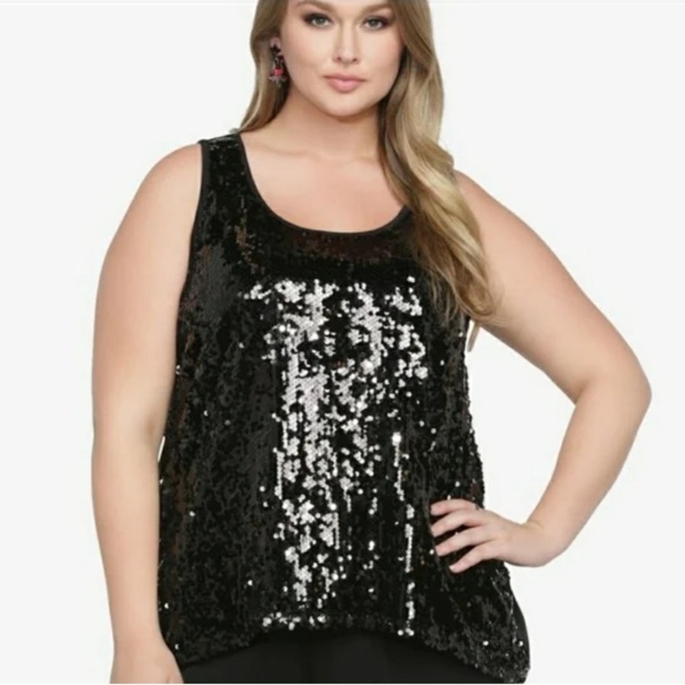 TORRID Sequin Scoop Neck Tank Top